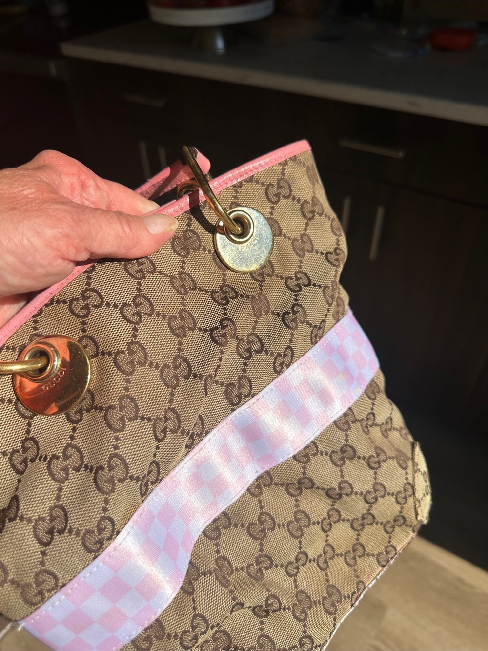 Gucci Mini Tote Monogram 
9” x 9” x 3”
120840 002404 - Picture 11 of 14